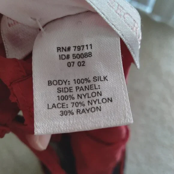 Vintage Y2K Victoria's Secret Red and Black Silk Maxi Dress with Sheer Mesh - Picture 7 of 7